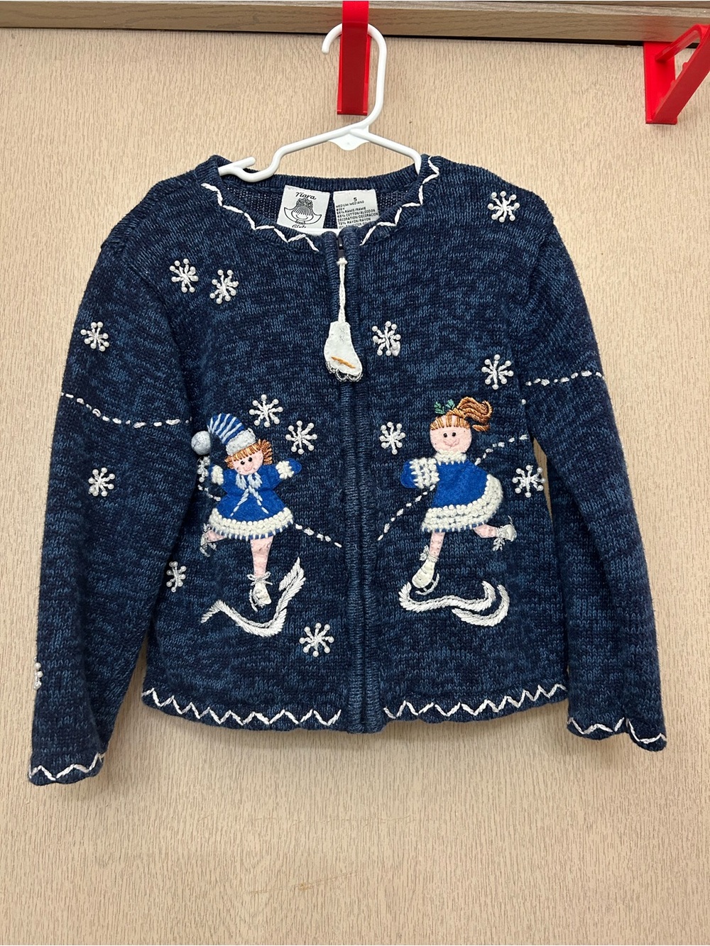 Vintage Tiara Girls - Blue Ice Skating Winter Sweater - Size 5